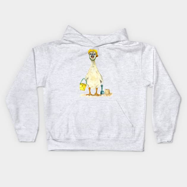 Baby Gosling on the Beach Kids Hoodie by Goosi